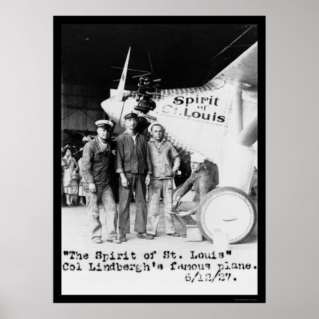 Pôster Spirit of St. Louis Airplane 1927 (Frente)