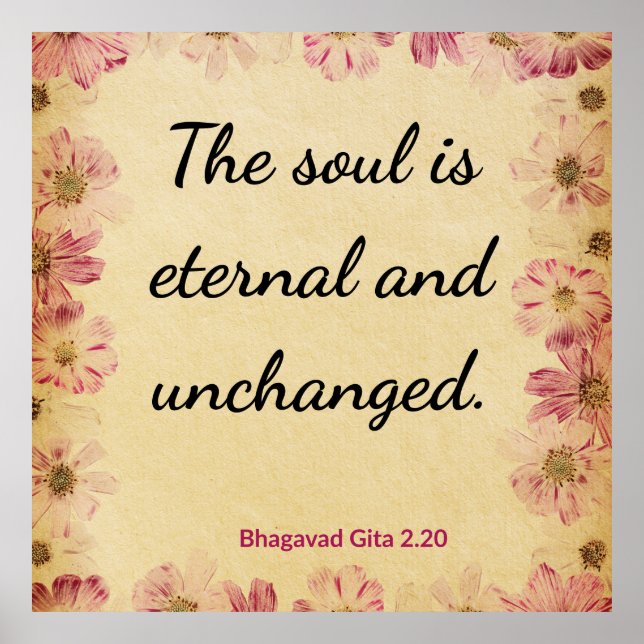 Poster Spiritual Beige Pink Gita Eternal Soul Floral  (Frente)