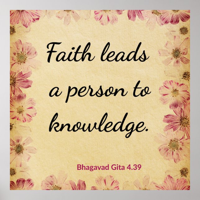 Poster Spiritual Beige Pink Gita Knowledge (Frente)