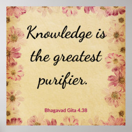 Poster Spiritual Beige Pink Gita Knowledge Purifier Print