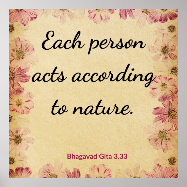 Poster Spiritual Beige Pink Gita Nature Action Print (Frente)