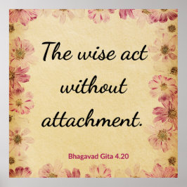 Poster Spiritual Beige Pink Gita Wise Non-Attachment 