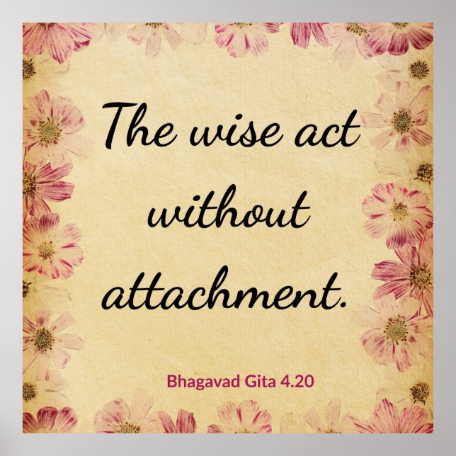Poster Spiritual Beige Pink Gita Wise Non-Attachment  (Frente)