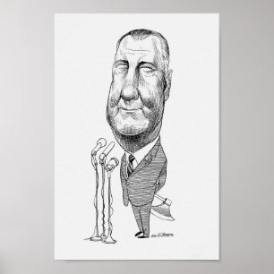 Poster Spiro Agnew Escondendo Sua Caricatura Ax