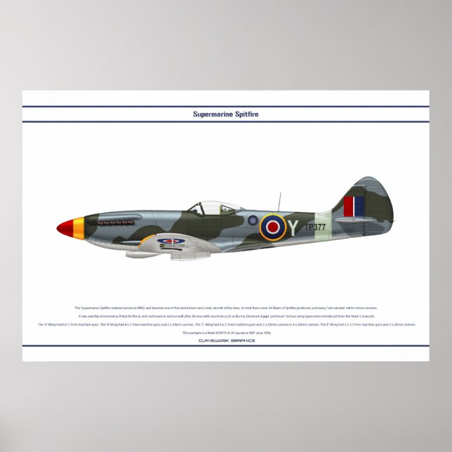 Pôster Spitfire GB 28 Sqn 1 (Frente)