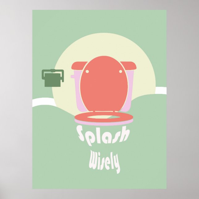 Poster Splash Wisely: Arte em Parede de Banheiro (Frente)