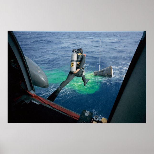 Pôster Splashdown e recuperação do Gemini 12 (Frente)