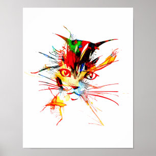 Poster Splatter de gato