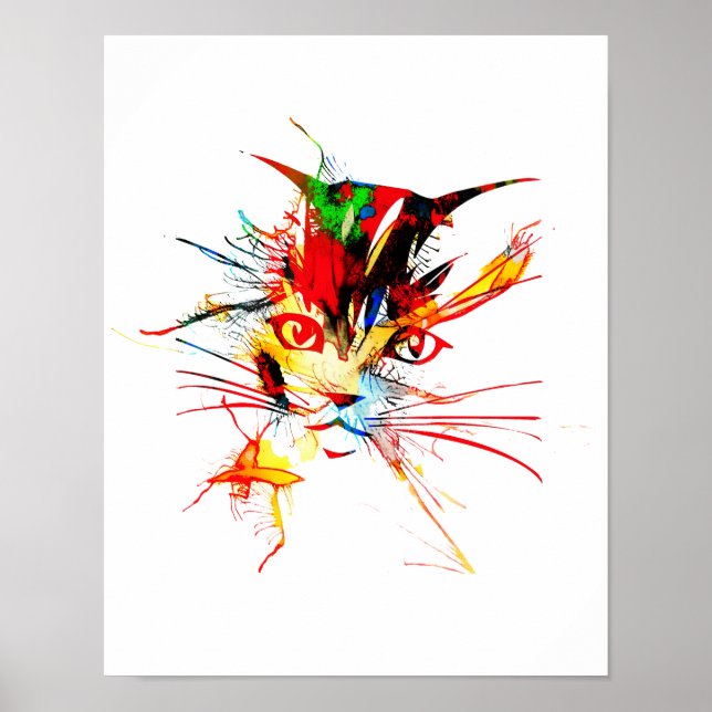 Poster Splatter de gato (Frente)