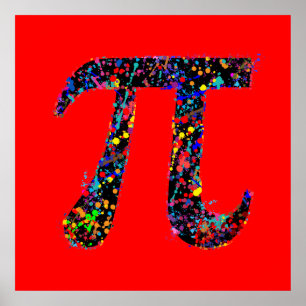 Poster Splatter de pintura de símbolo Pi