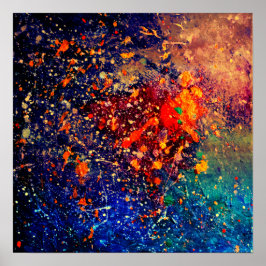 Pôster Splatter Psicodélico | Abstrato de arco-íris color