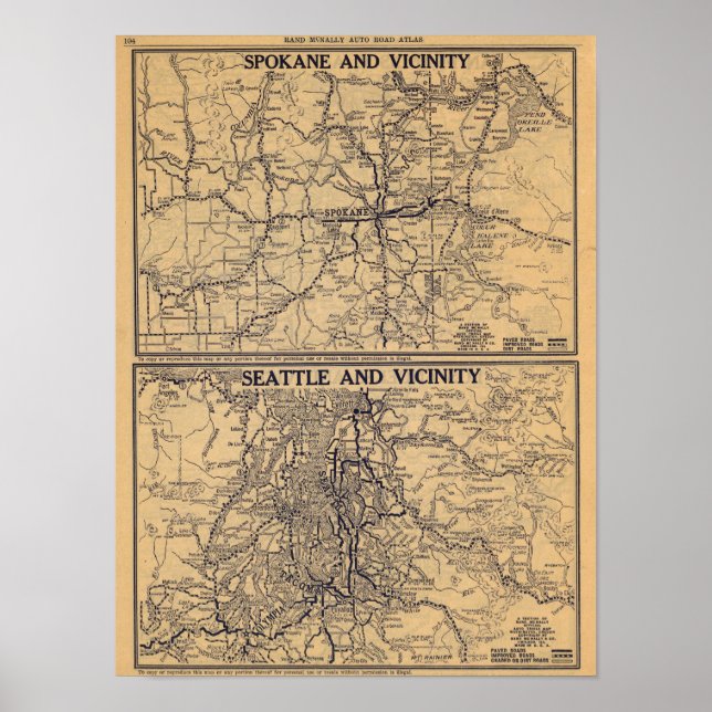 Pôster Spokane, Seattle (Frente)