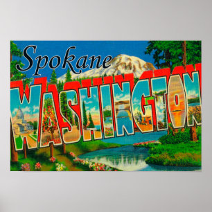 Pôster Spokane, Washington - grandes cenas 3 da letra