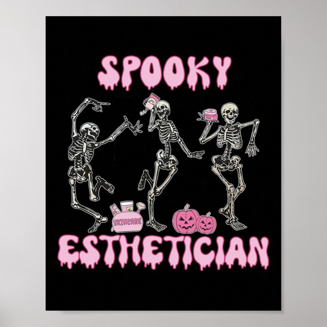 Poster Spookan Esthetician Halloween Skeleton Therapi (Frente)