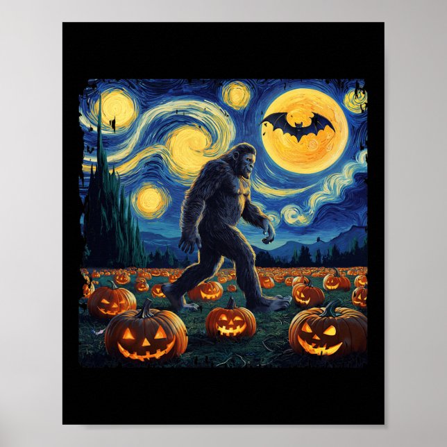 Poster Spookeen Bigfoot Starry Night Van Gogh (Frente)