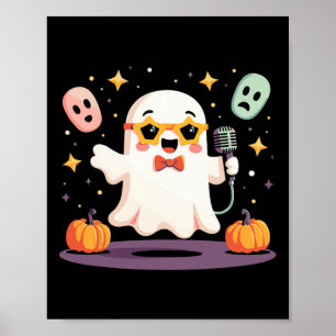 Poster Spookeen Ghost Singer Star Com Microfone