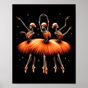 Poster Spookie Llerina Skeleton Dance Dia de as Bruxas en