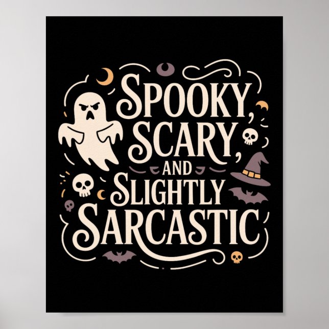 Poster Spooky Assustador Um Teto Fantasma Ligeiramente Sa (Frente)