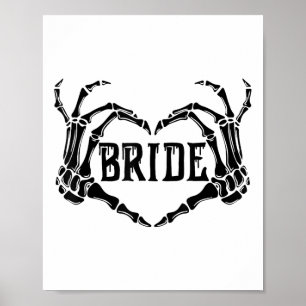 Poster Spooky Bride Skeleton Mãos Noivado Hal Casado