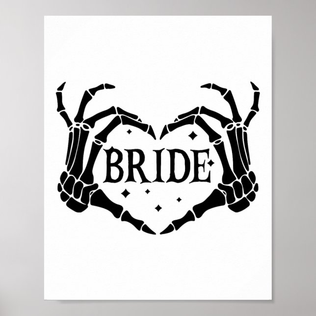 Poster Spooky Bride Skeleton Mãos Noivado Hal Casado (Frente)