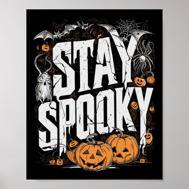 Poster Spooky Cotação Halloween Beber Café Engraçado Roup (Frente)
