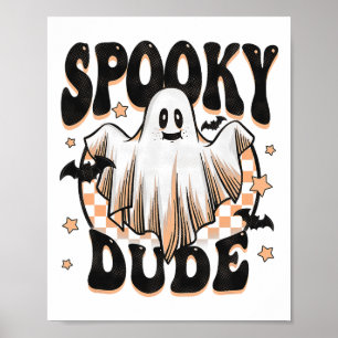 Poster Spooky Dude Groovy Ghost Halloween Kids Bo