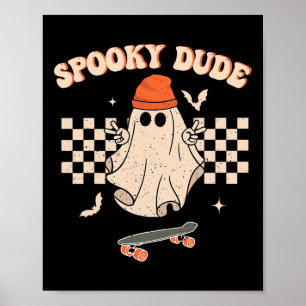 Poster Spooky Dude Toddler Retro Groovy Hippie Halloween