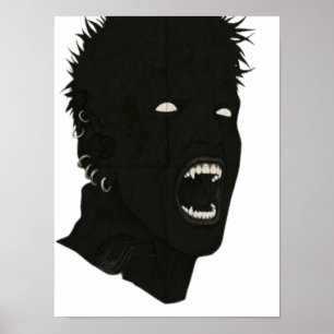 Poster Spooky Gothic Screaming Vampire Vector Art