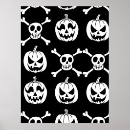 Poster Spooky Halloween Pattern