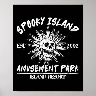Poster Spooky Island Retro Halloween Skull 90s Halloween