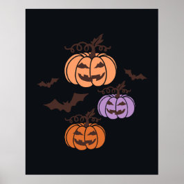 Poster Spooky Pumpkins Trio Halloween Jack-o’Lantern