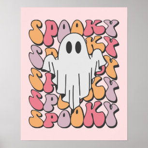Poster Spooky Retro Ghost