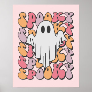 Poster Spooky Retro Ghost