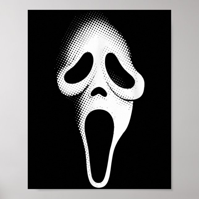 Poster Spooky Scary Ghost Face Horror Party Mask Hallowee (Frente)