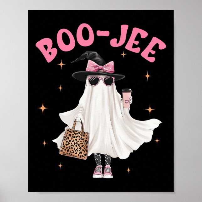 Poster Spooky Season Cute Ghost Dia de as Bruxas engraçad (Frente)