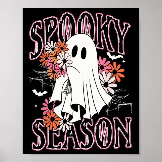 Poster Spooky Season Cute Ghost Halloween (Frente)
