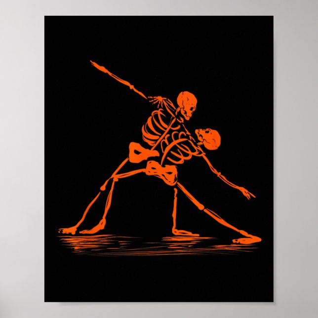 Poster Spooky Spooknut Dancing Skeletons Memória (Frente)