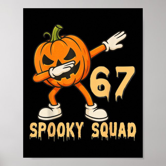 Poster Spooky Squad Pumpkin 67 Halloween Meme 6 7 Numbers (Frente)
