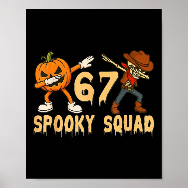 Poster Spooky Squad Pumpkin 67 Halloween Meme 6 7 Numbers (Frente)