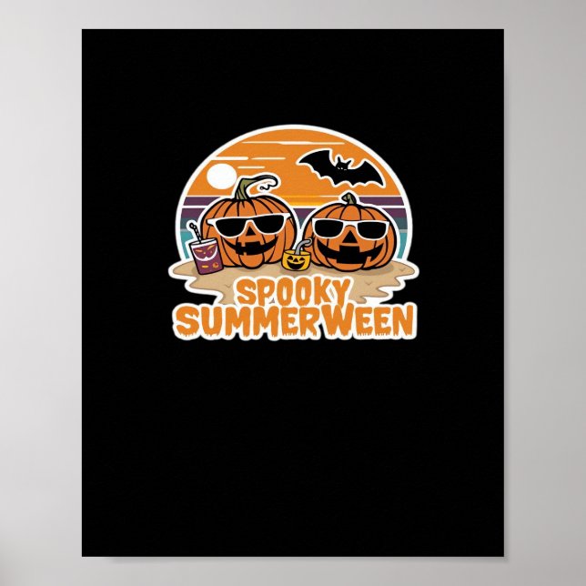 Poster Spooky Summerween - Pumpkins On The Beach Classic (Frente)