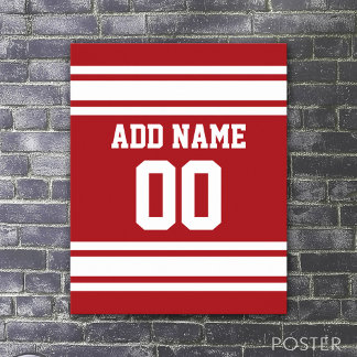 Pôster Sports Jersey com seu nome e número