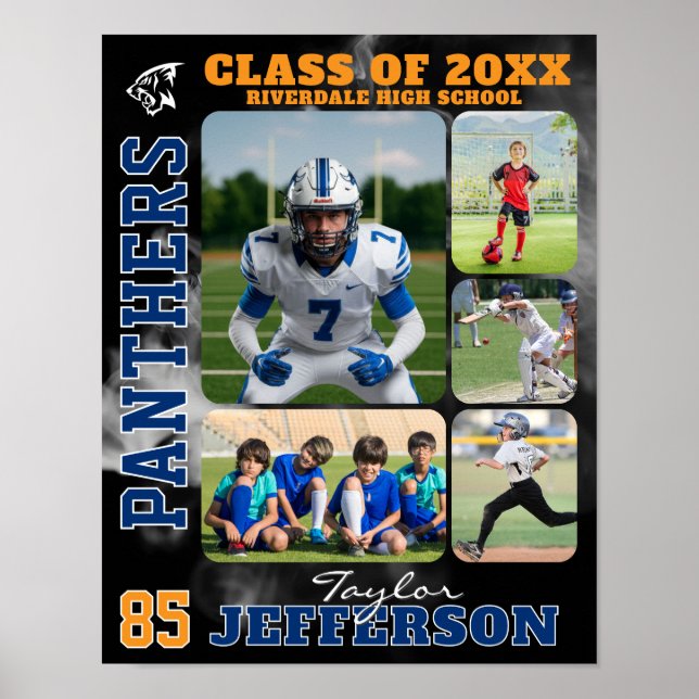 Poster Sports Team High School Senior Picture Collage (Frente)