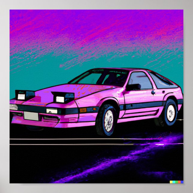Poster Sportscar de anos 80 (Frente)