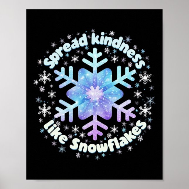 Poster Spread Kindness Like Snowflakes Christmas Teacher  (Frente)