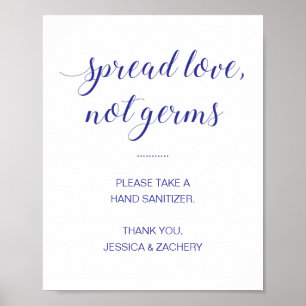 Poster Spread Love Not Germs Blue Hand Sanitizer Casament