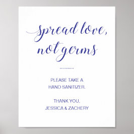 Poster Spread Love Not Germs Blue Hand Sanitizer Casament