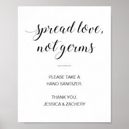 Poster Spread Love Not Germs Hand Sanitizer Casamento