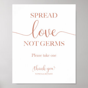 Poster Spread Love Not Germs Hand Sanitizer Favor Sinal