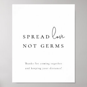 Poster Spread Love Not Germs Sanitizer Station Weding P