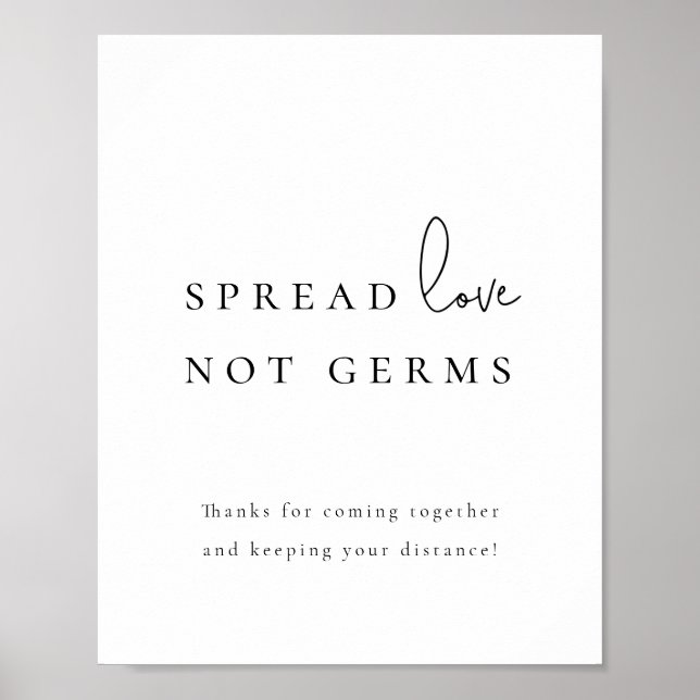 Poster Spread Love Not Germs Sanitizer Station Weding P (Frente)